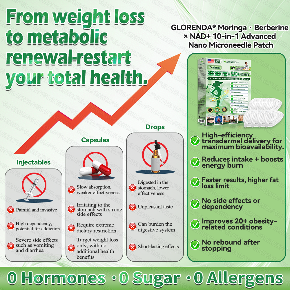 🔥 Only 10 boxes left! Get an extra 30% off! GLORENDA® Moringa · Berberine × NAD+ 10-in-1 Advanced Patch is doctor-tested and proven safe — just 4 to 6 patches help support weight, blood sugar, digestion, and energy with lasting results!